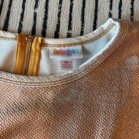 LuLaRoe Shimmering Rose Gold Pink Mini Dress - Picture 7 of 7